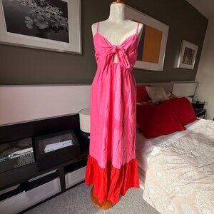 / Tabitha Brown x Target Sleeveless Tie-Front Colorblock Maxi Summer Dress XS